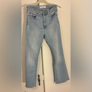 Just Black Denim Cropped Flare Jeans - Light Wash/Blue - Size 26